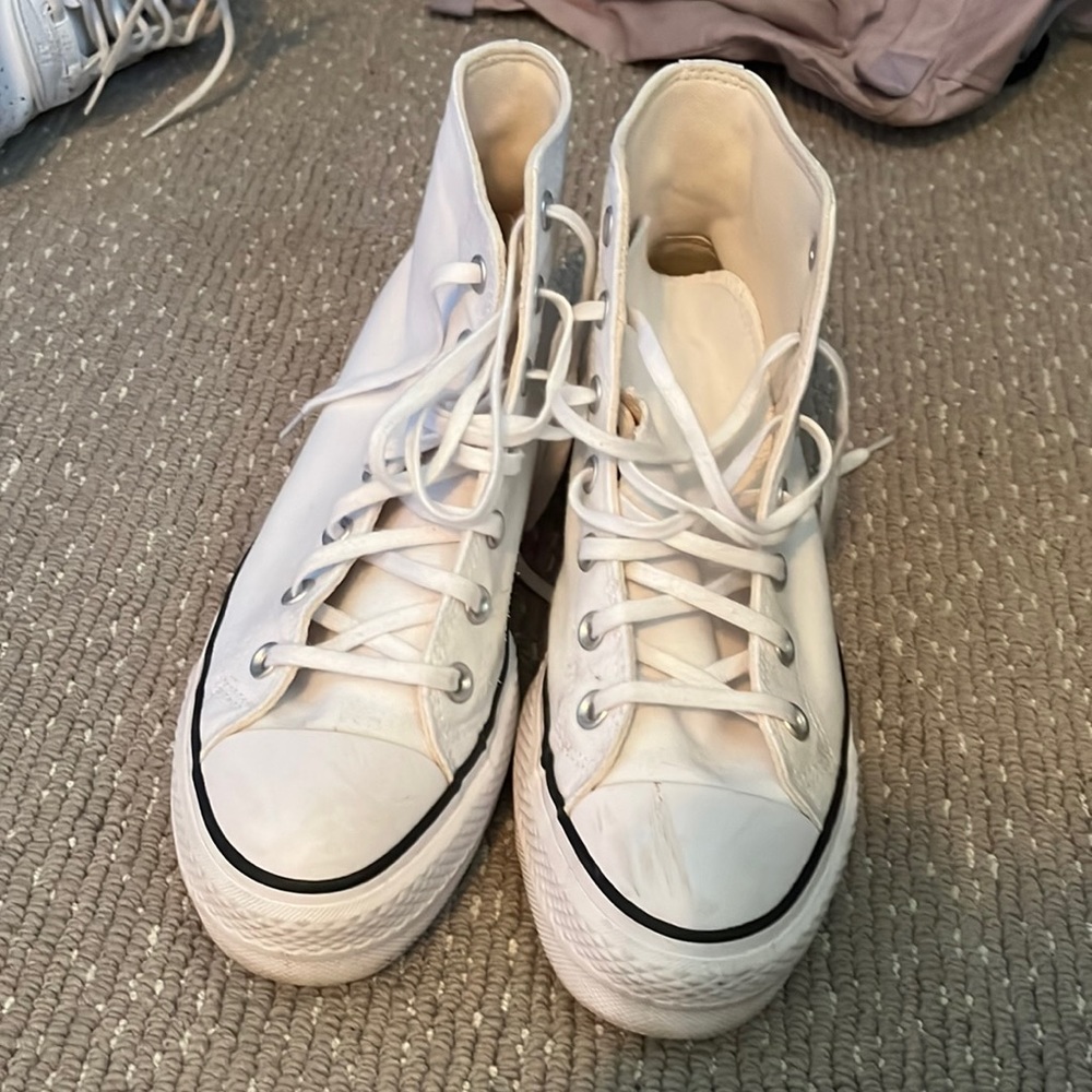 white platform converse